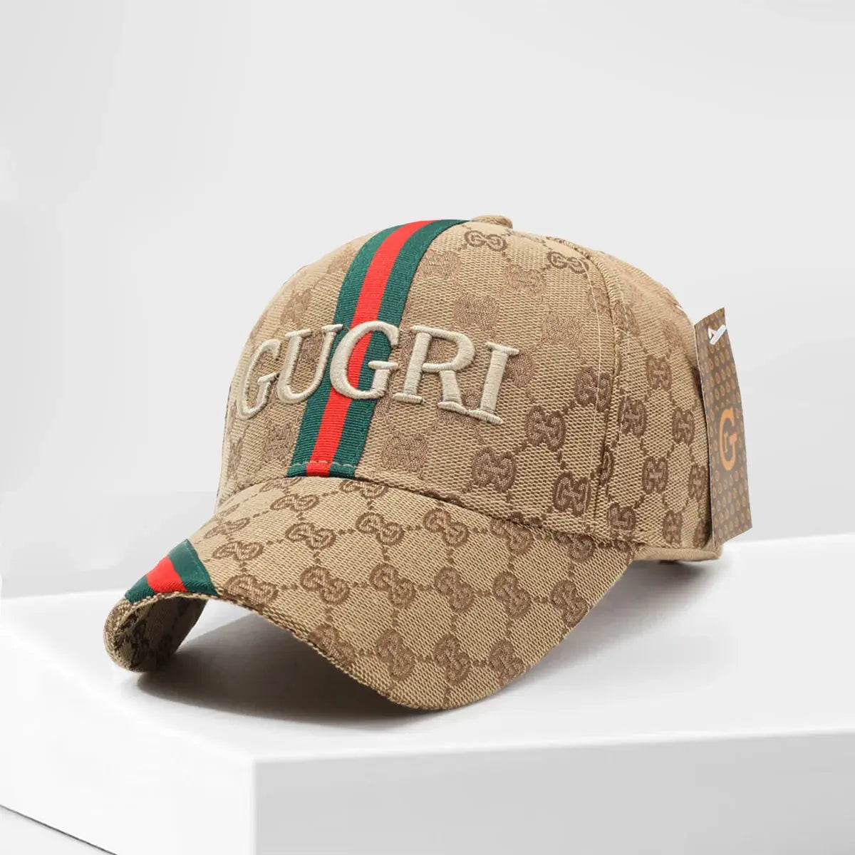 Sunlit Days Embroidered Cap displayed outdoors, highlighting its sun protection features.