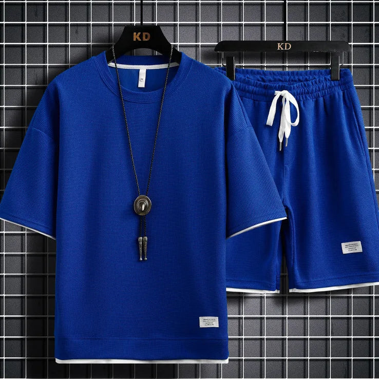 Men's Waffle Knit Tracksuit Set