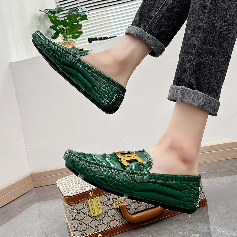 Black leather slip-ons with round toe perfect for office to evening transitions
