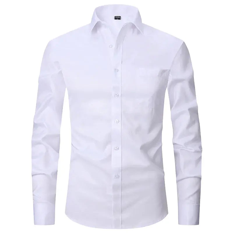 Back view of the Signature White Shirt emphasizing its fit.