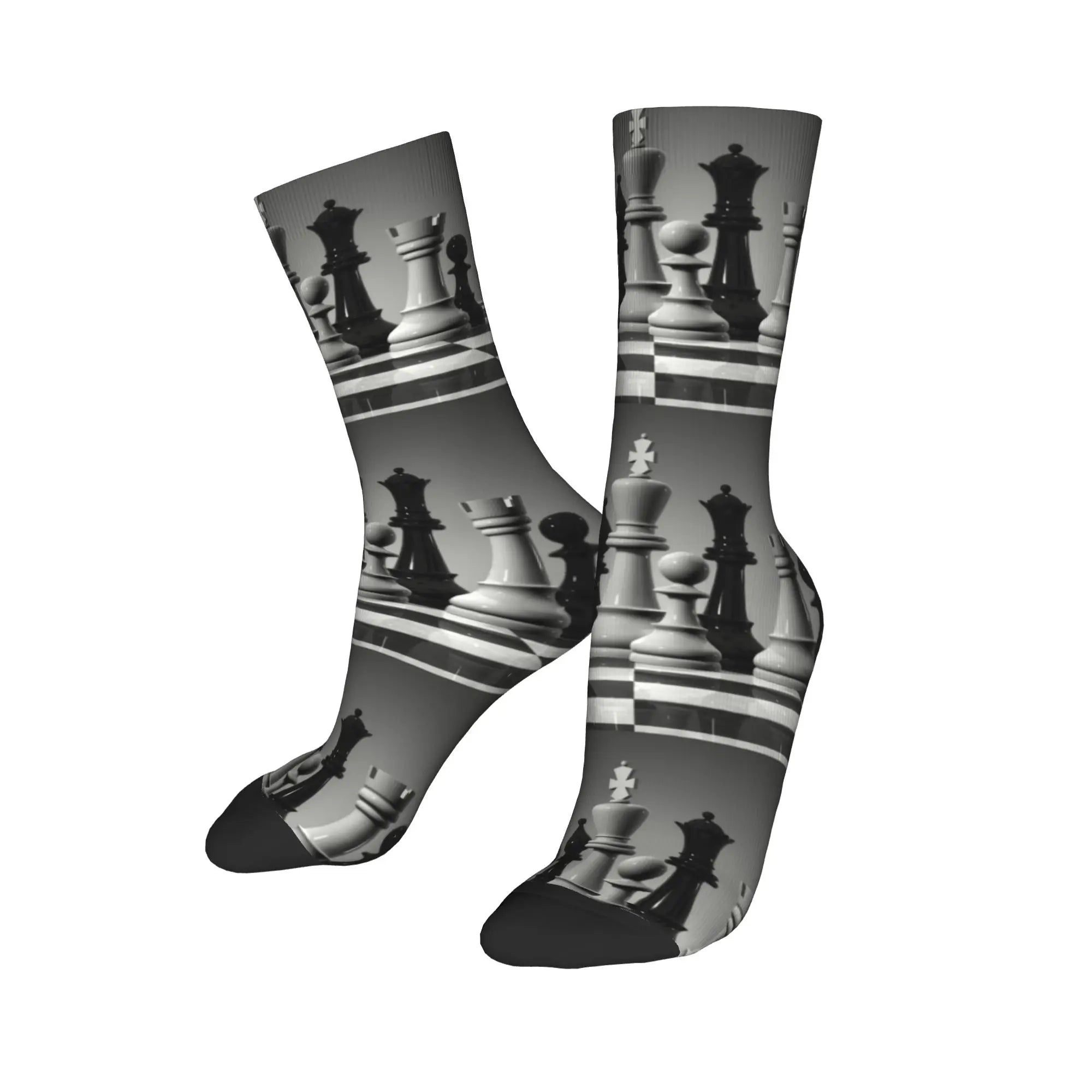 Versatile chess-themed socks suitable for both game nights and casual outings.