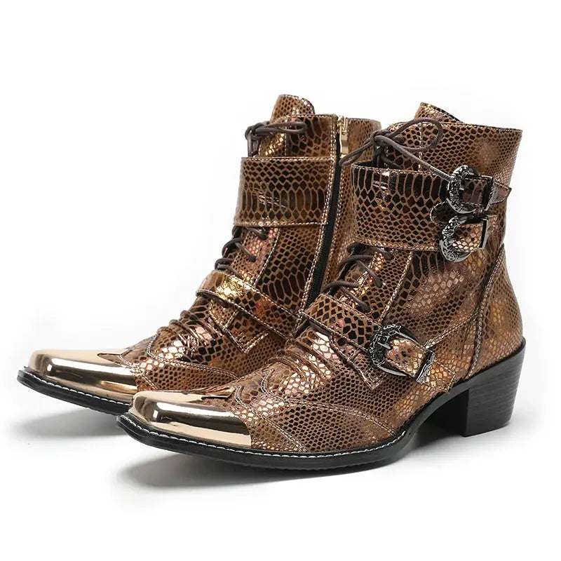 Versatile leather boots with statement metal buckles and comfortable all-day fit