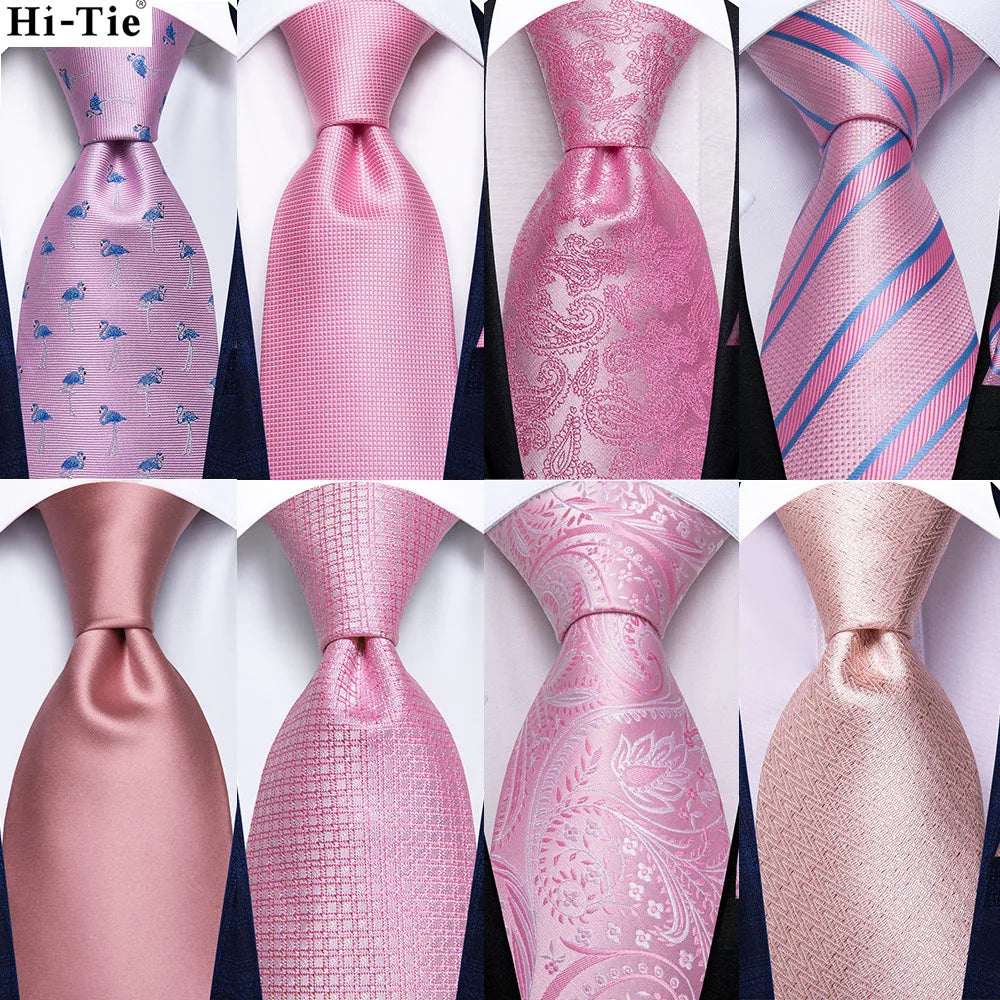 Refined Elegance silk paisley tie set with matching pocket square and cufflinks in coordinated colors