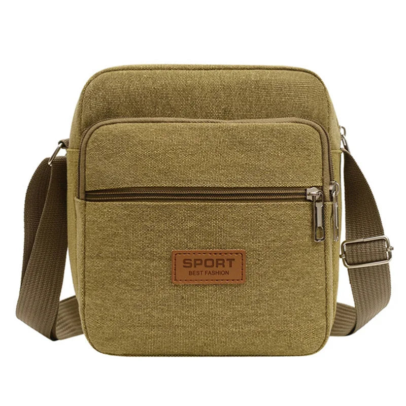 Sleek multi-layer crossbody bag in waterproof canvas with adjustable strap for all-day comfort