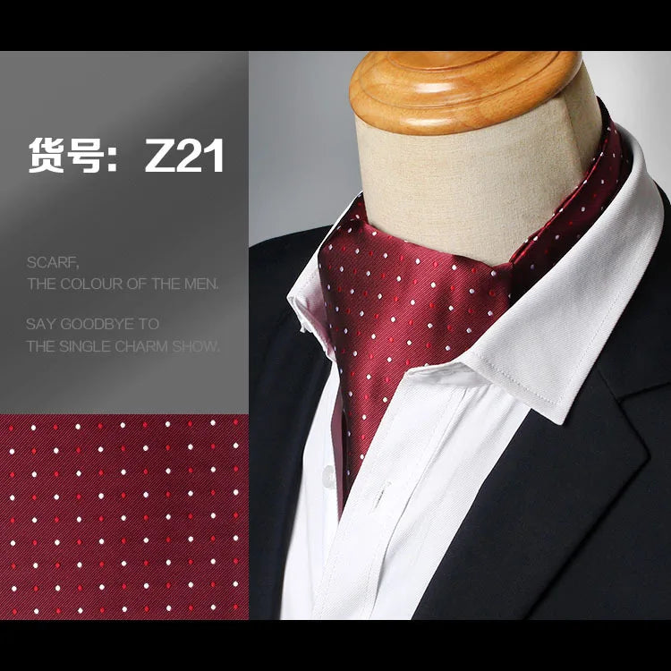 Timeless dotted ascot tie with heritage appeal