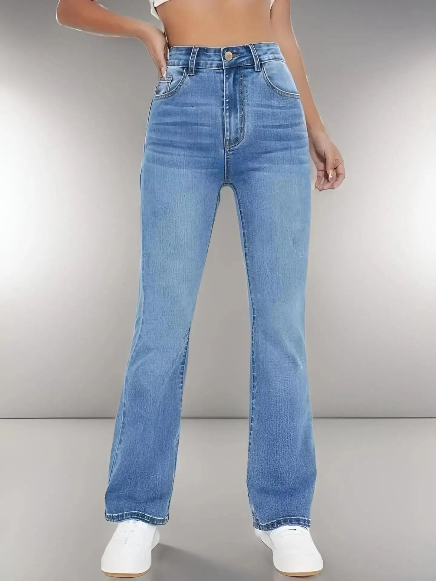 Model wearing Sunset Strolls Denim, showcasing a flattering silhouette and chic design.