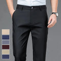 Sleek black adaptive trousers with subtle sheen, perfect for professional attire.