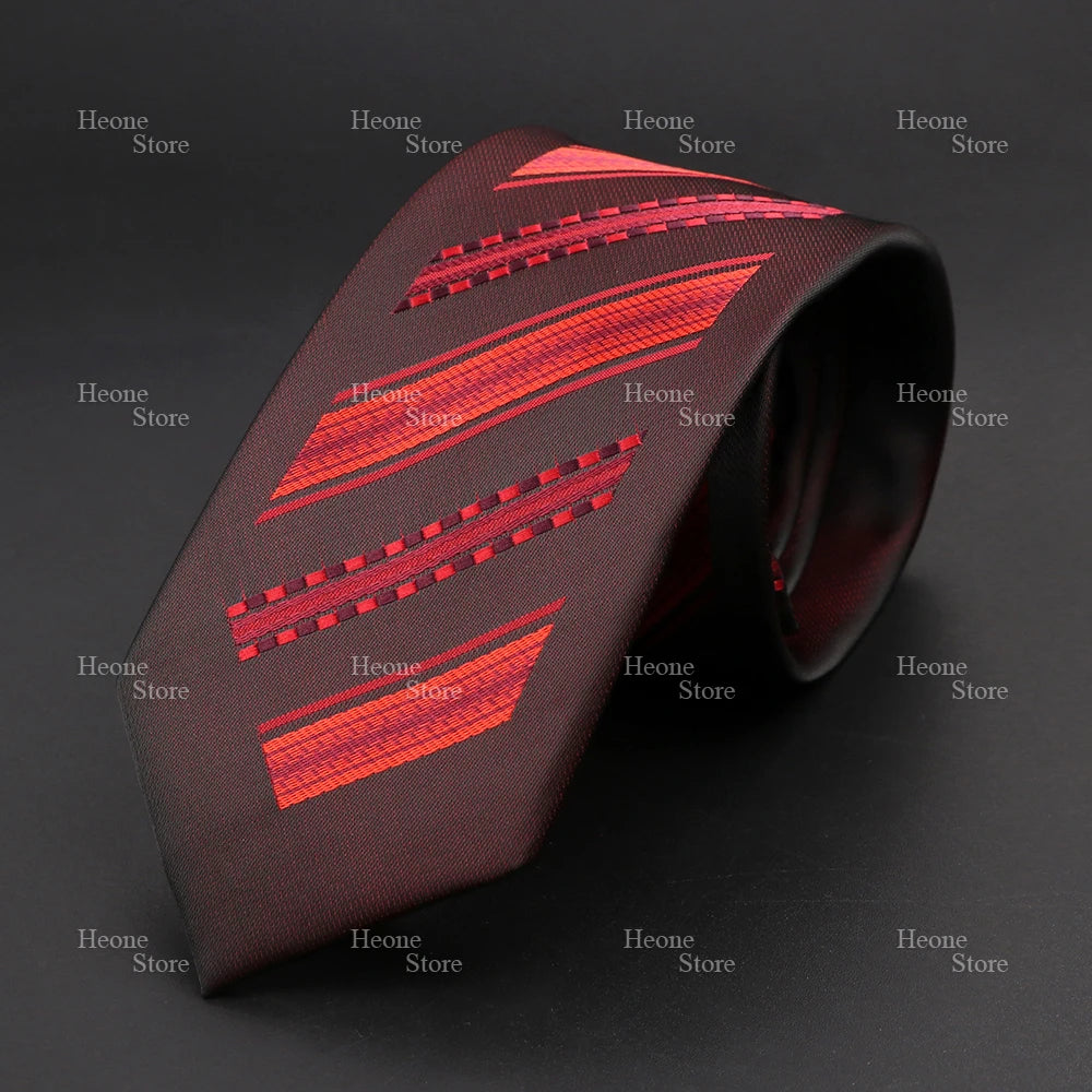 Command the room with this elegant tie in deep purple and black.