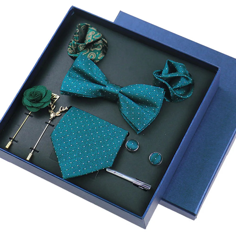 Elegant formal accessories with intricate tatting texture and depth