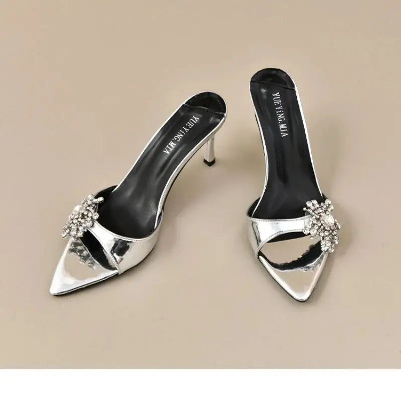 Luxury footwear with eye-catching rhinestones, ideal for stylish party wear.