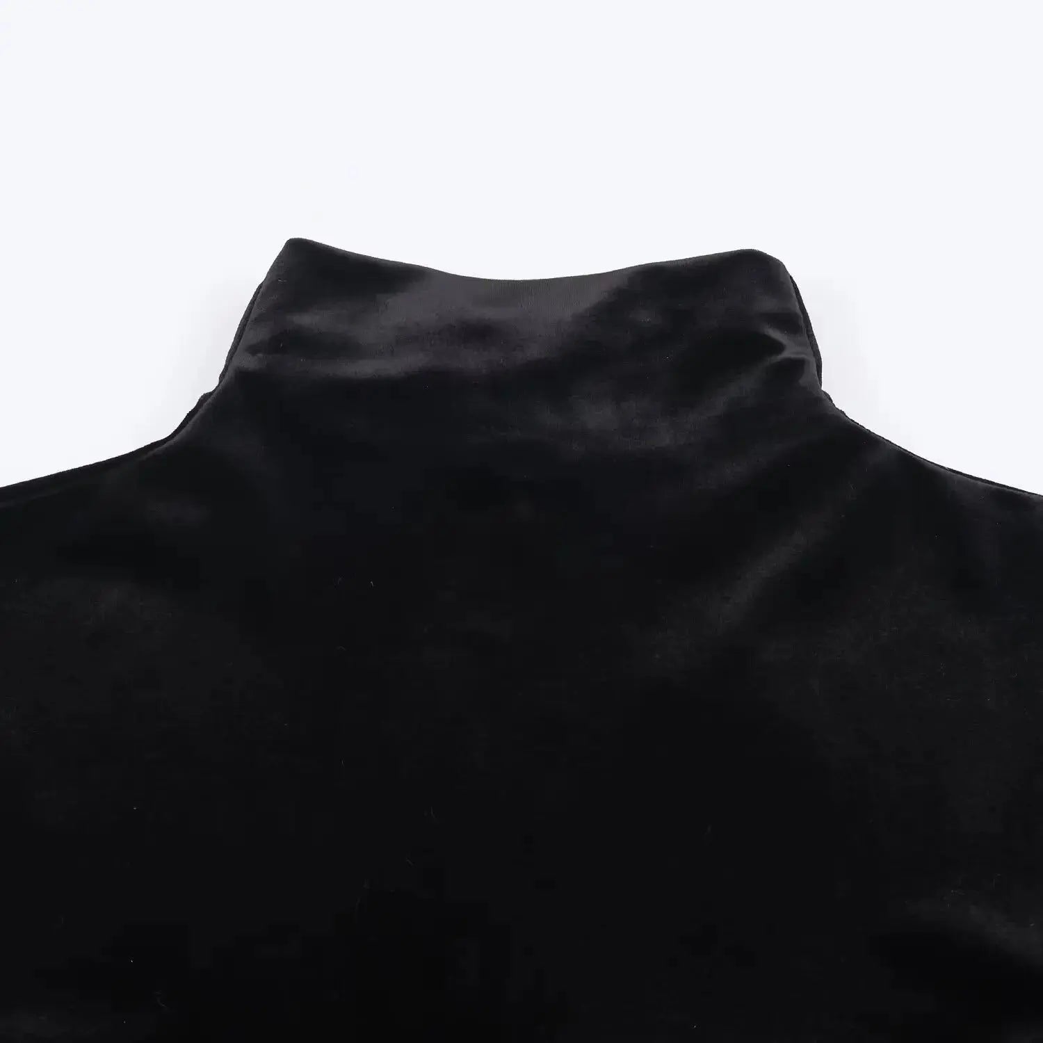 Back view of the Midnight Charm Velvet Mini Dress, featuring a smooth back zip for easy wear.