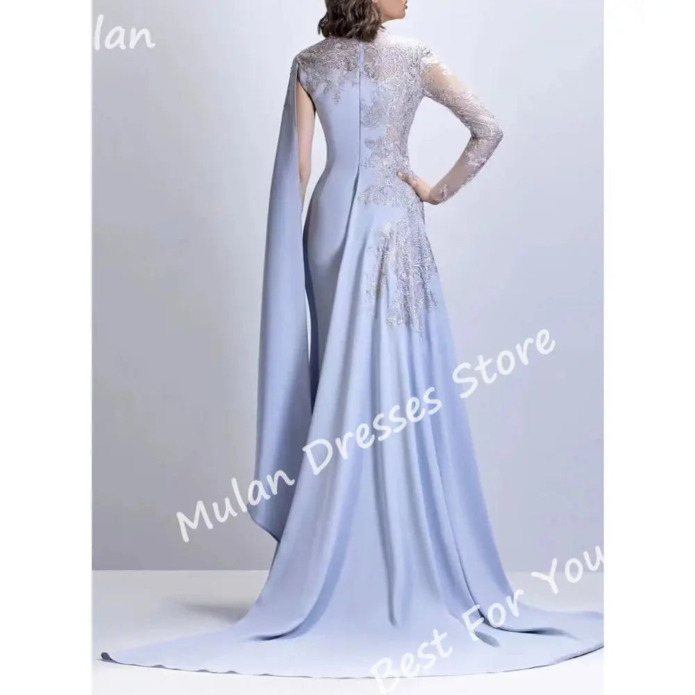 Side slit detail of the Moonlit Gala dress showcasing graceful movement and allure.