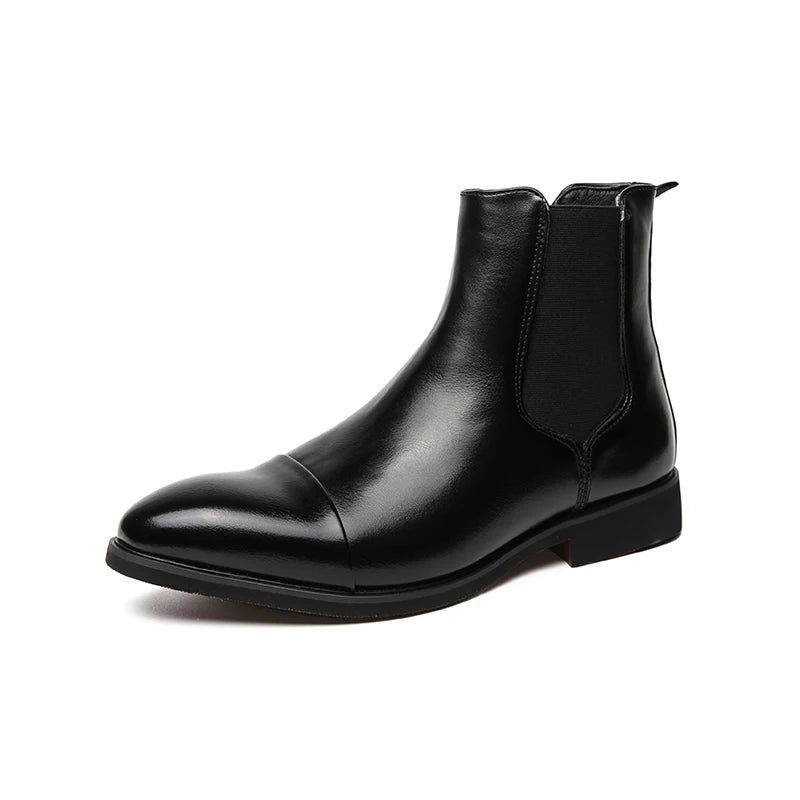 Black Chelsea boots with cushioned PU insole for all-day comfort