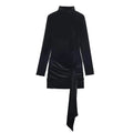 Detail shot of the long sleeves on the Midnight Charm Mini Dress, balancing sophistication with a modern touch.