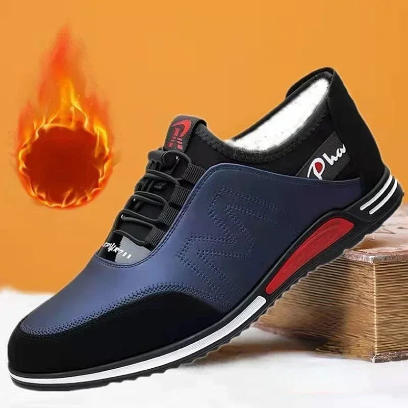 Plush inner lining of men's sneakers ensuring comfort during long hours of use.