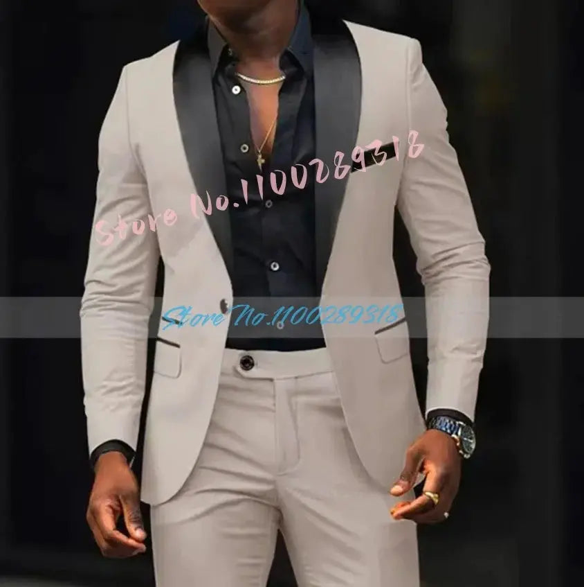 Men's seamless suit set in navy blue, crafted from cotton-polyester blend for comfort.