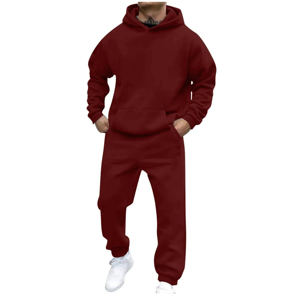 Casual Men's Leisure Suit with drawstring waist, perfect for home lounging or outings.