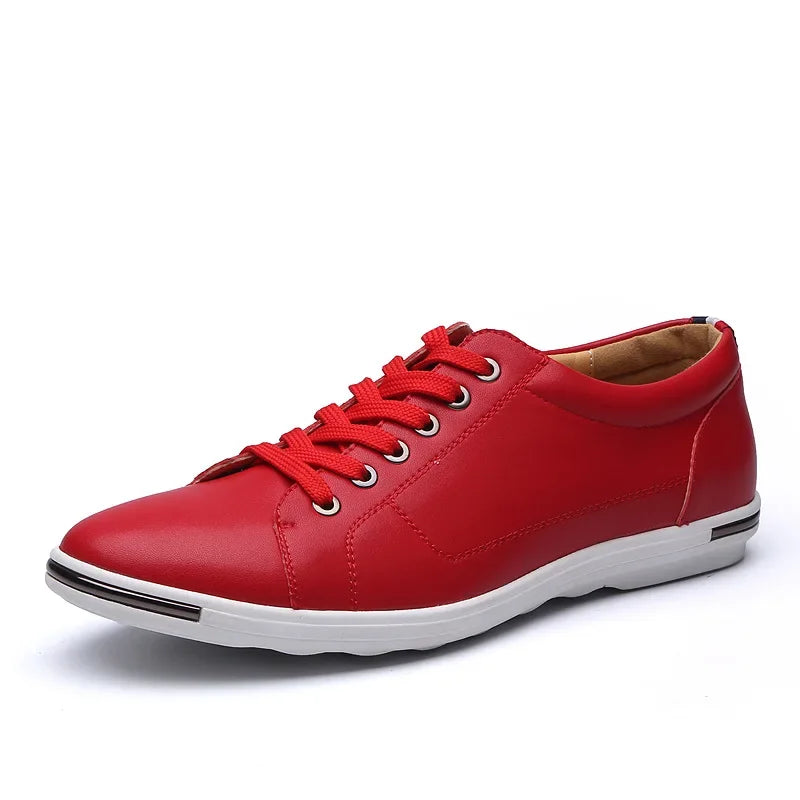 Classic men's leather sneakers in versatile design with waterproof protection and comfortable fit
