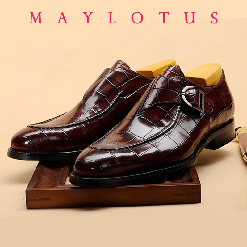 Side view of men's dress shoes highlighting the molded fit and craftsmanship.