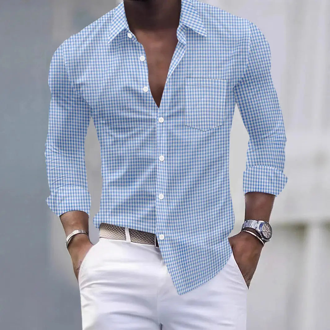 Versatile checkered confidence shirt paired with jeans for a smart casual look, perfect for any occasion.