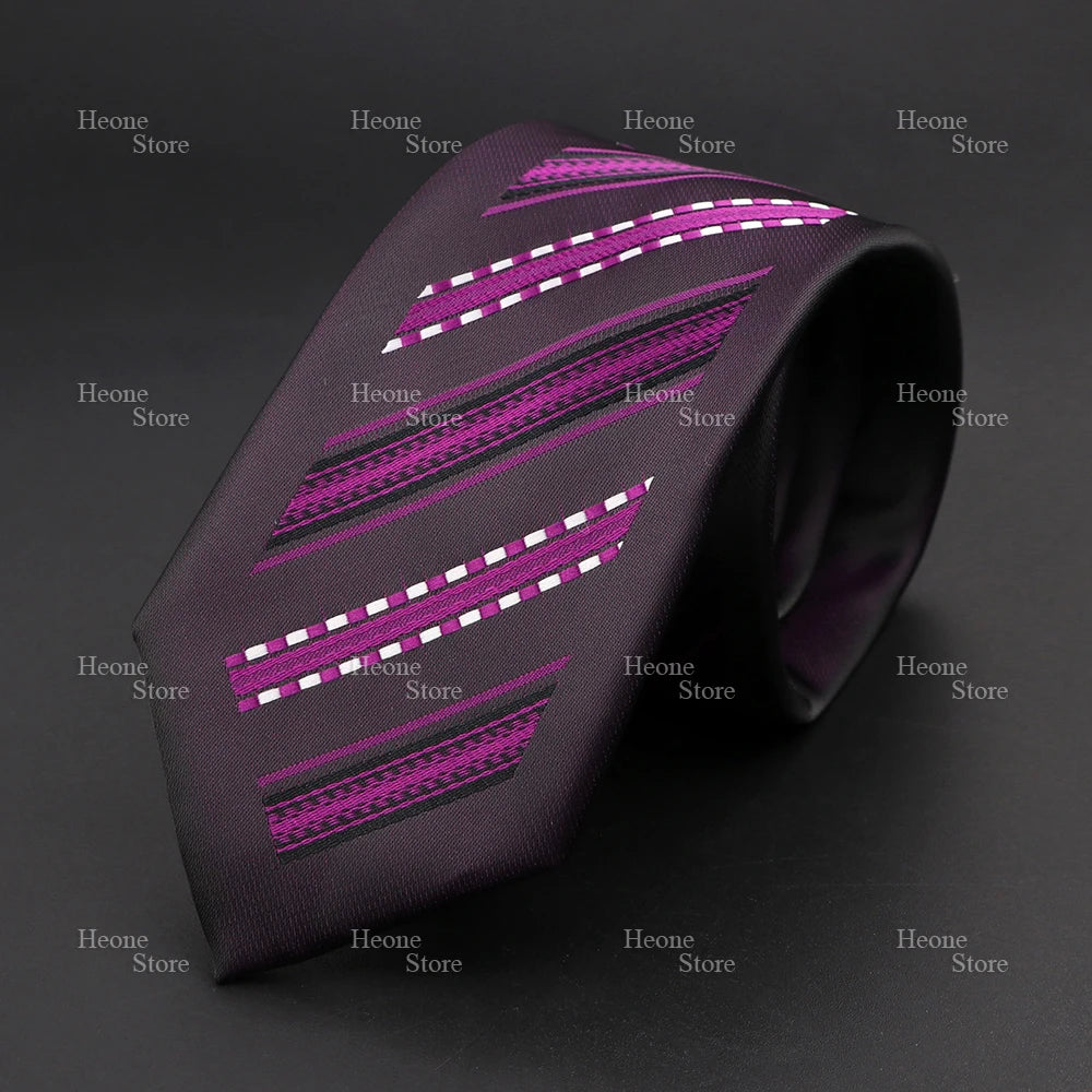 Stylish cravat in a unique blend of purple and black for modern men.