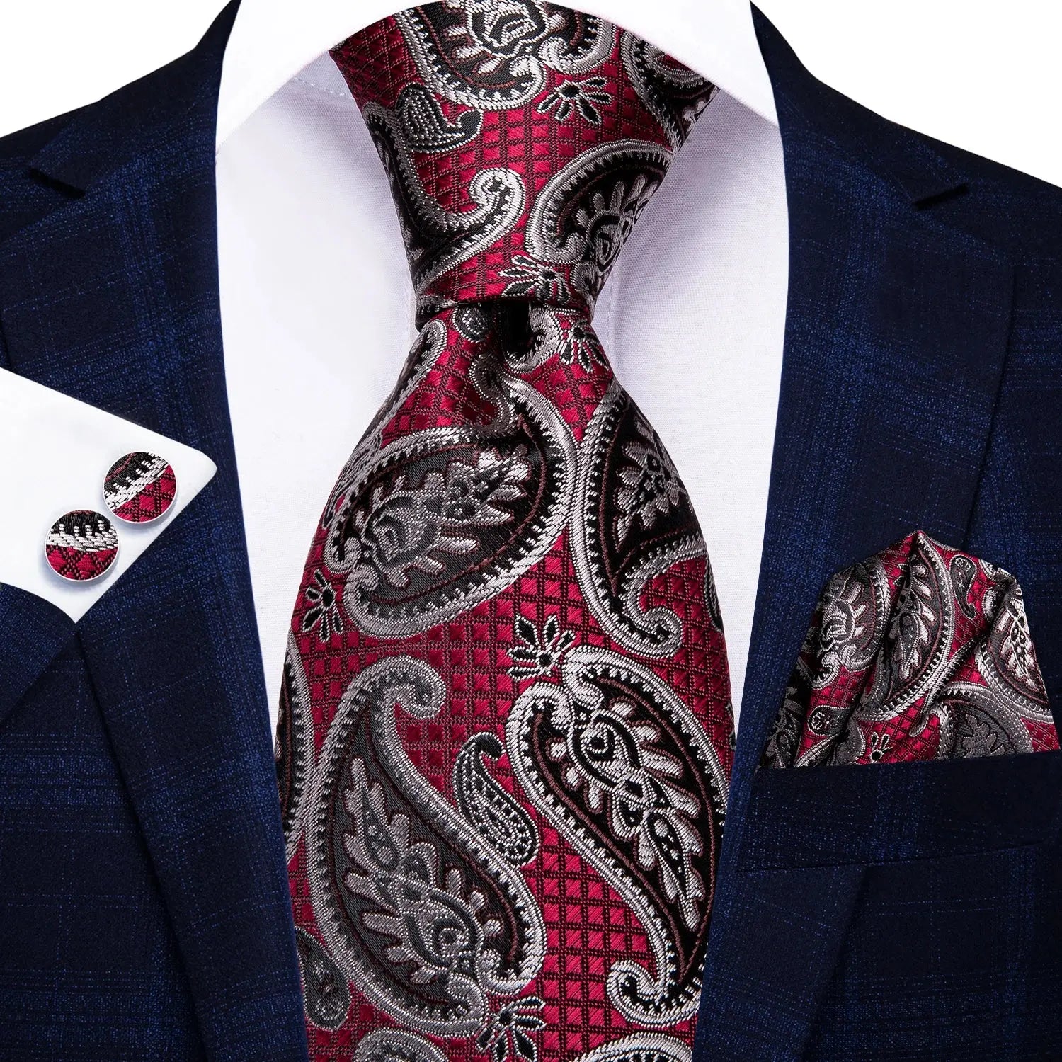 Enchanting paisley tie set ideal for Christmas celebrations.
