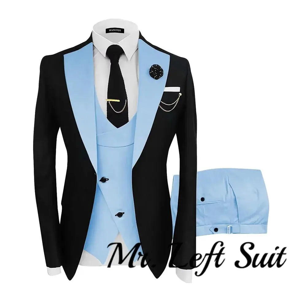 Sharp tailored suit set in light gray, perfect for year-round wear.