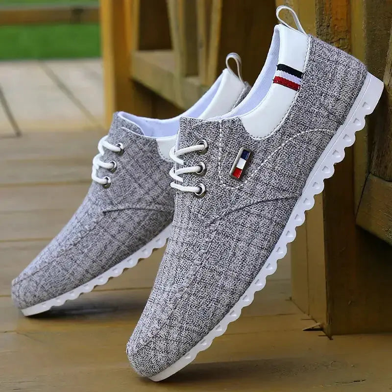 Breathe Easy Linen Loafers in neutral color with breathable linen upper and cushioned EVA insole.