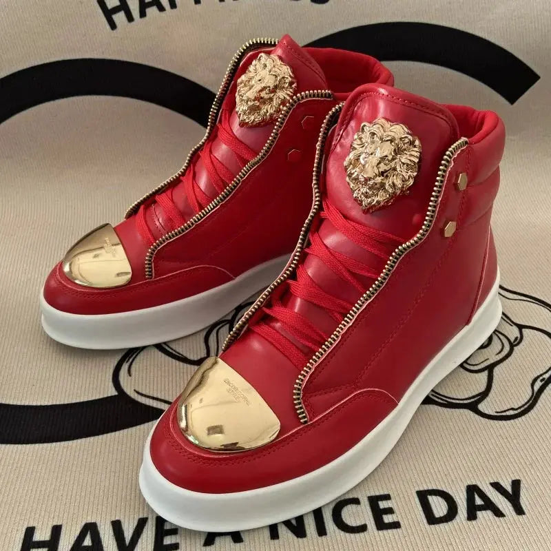 High-top sneakers with a contemporary look for street style.