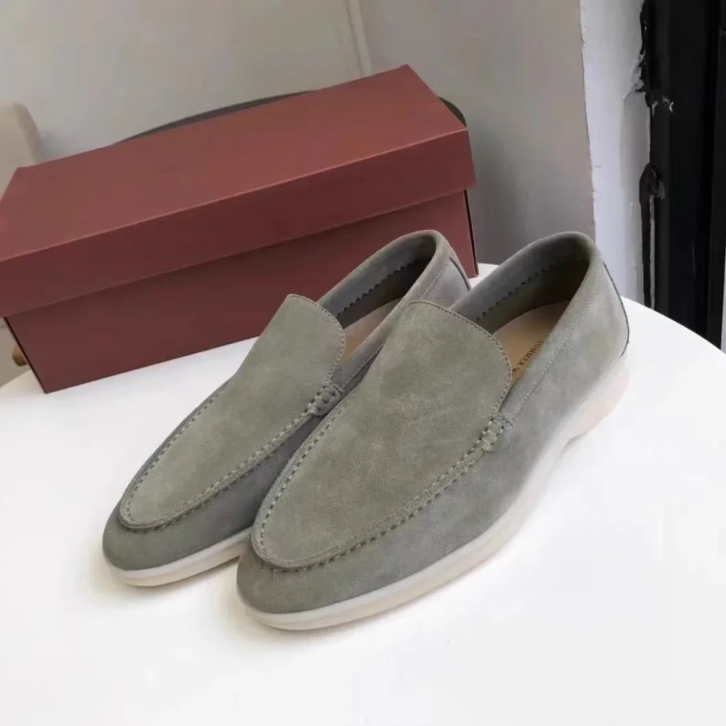 Genuine leather slip-on loafers with cushioned insoles perfect for office wear and weekend outings