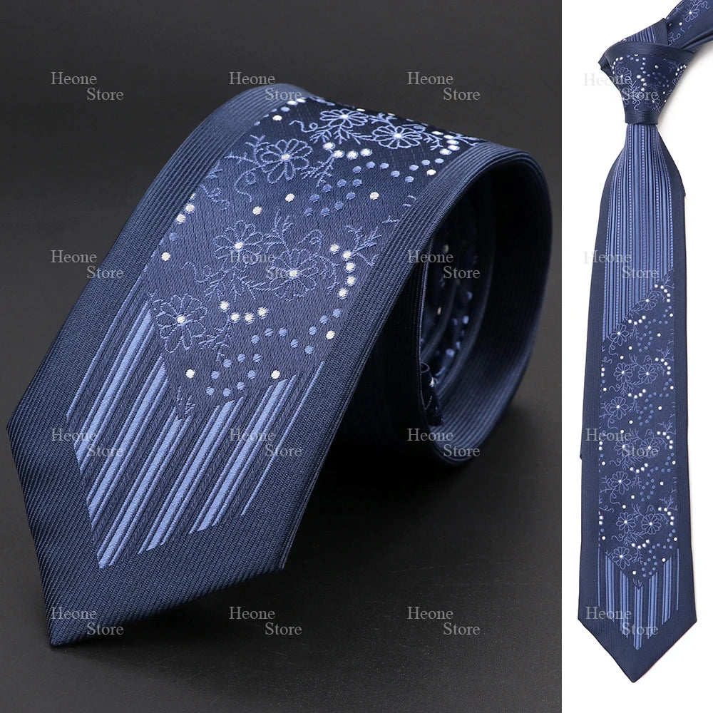 Professional wardrobe tie featuring a modern design in purple and black.