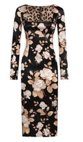 Midnight Floral Silk Dress displayed on a mannequin, emphasizing its stylish and elegant design.