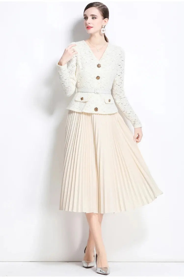 Side angle of the Twilight Soiree Gown, displaying the slim-fit silhouette and long sleeves.