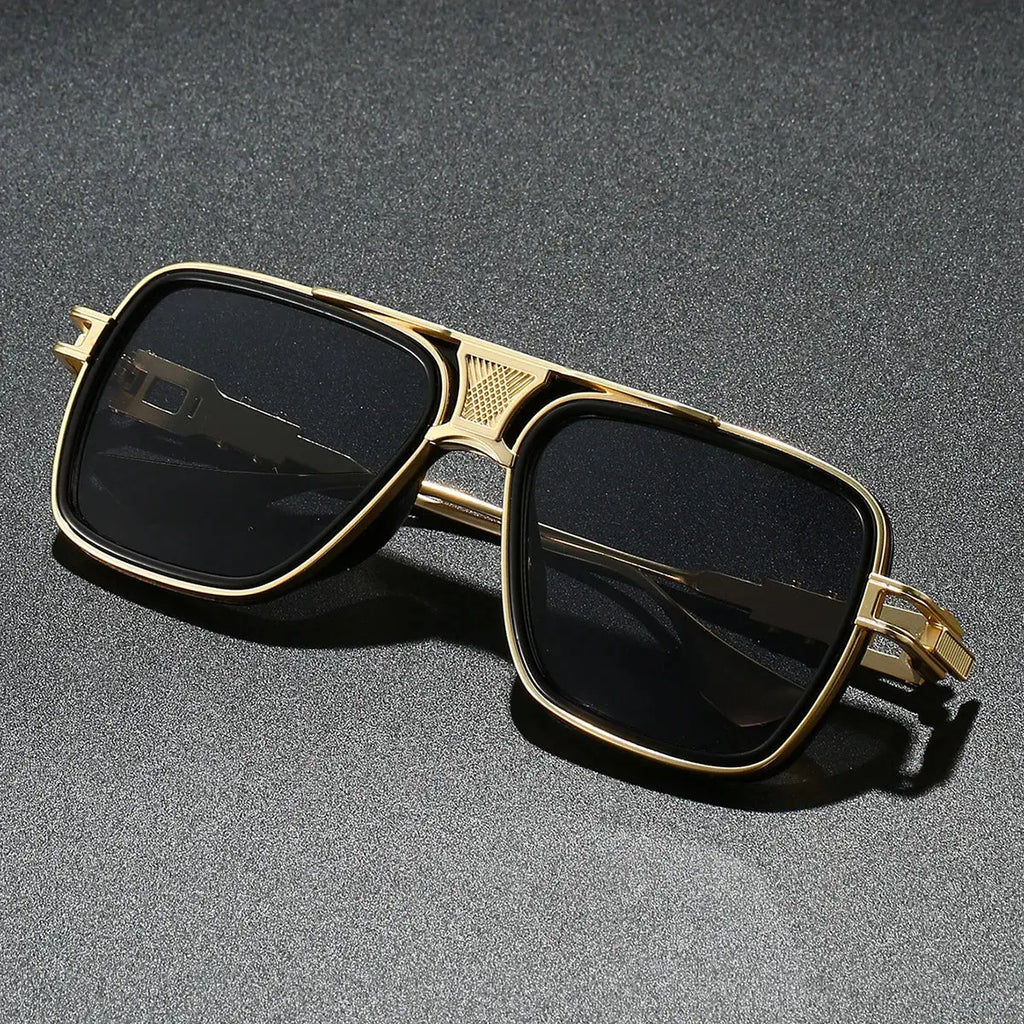 Classic pilot design sunglasses in sleek black with high-impact polycarbonate lenses.