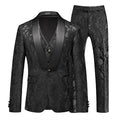 Detail of the suit's fabric texture, emphasizing high-quality textiles.