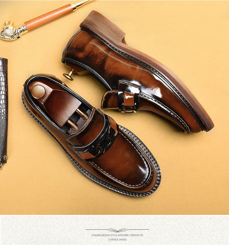 Comfortable brown leather loafers with natural breathability for all-day wear