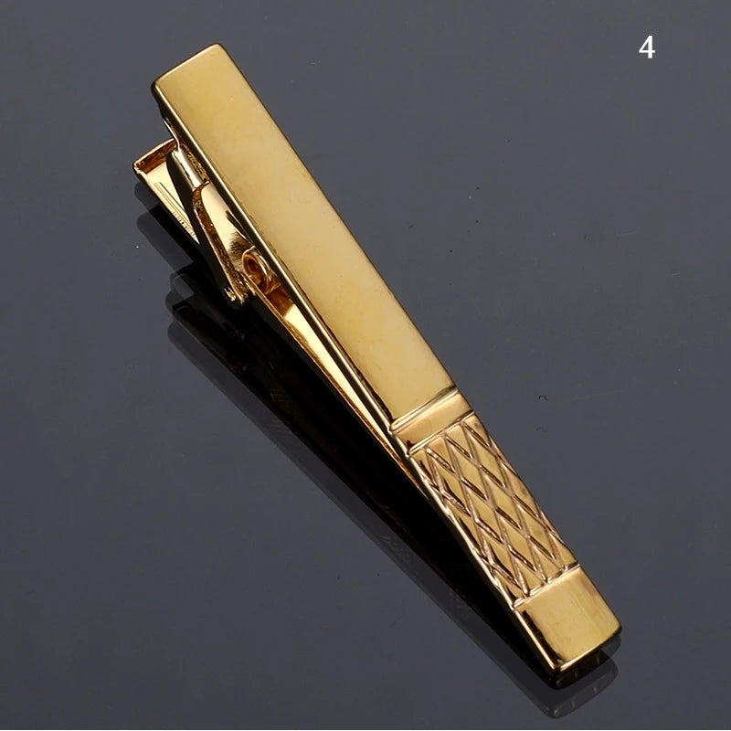 Versatile rose gold tie clip, enhances professional wardrobe.