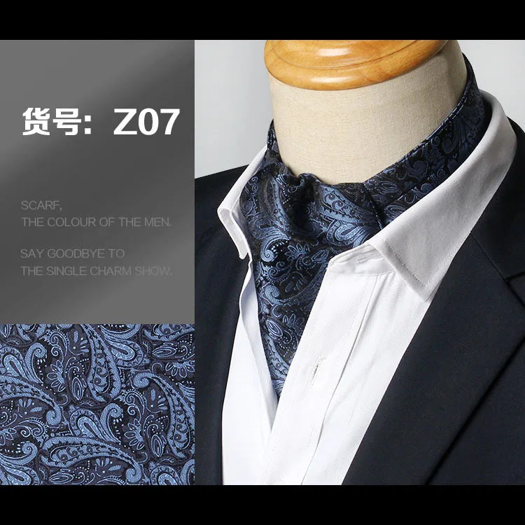 Luxurious ascot tie featuring elegant polka dots
