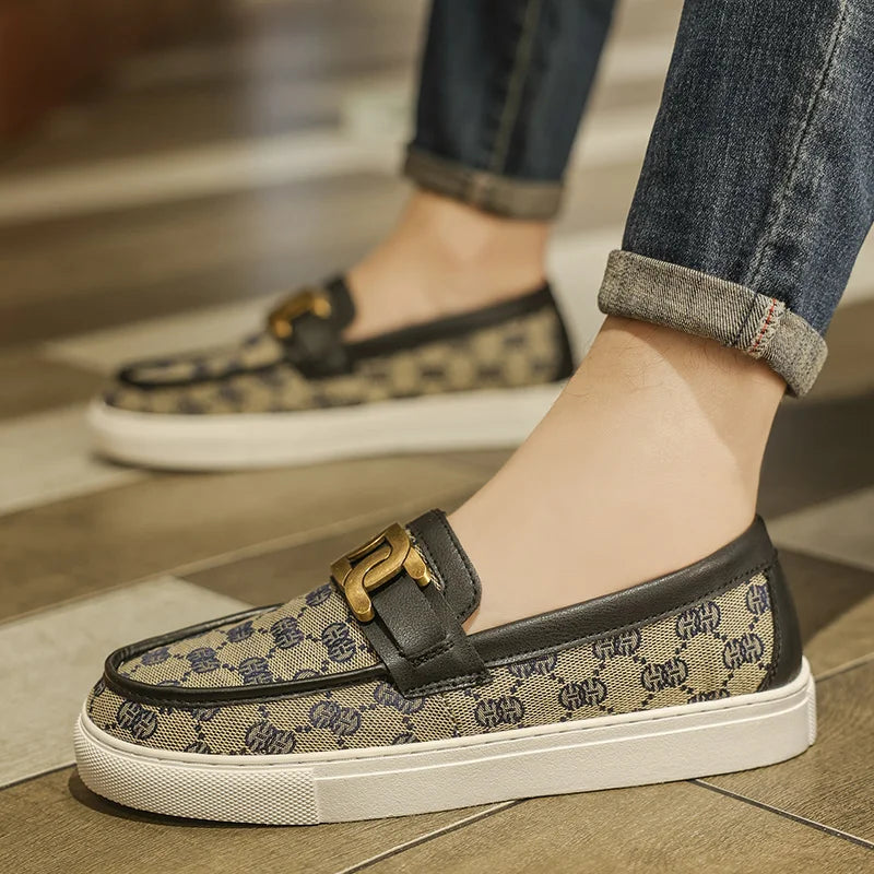 Effortless Edge slip-on loafers in premium leather with distinctive metal hardware
