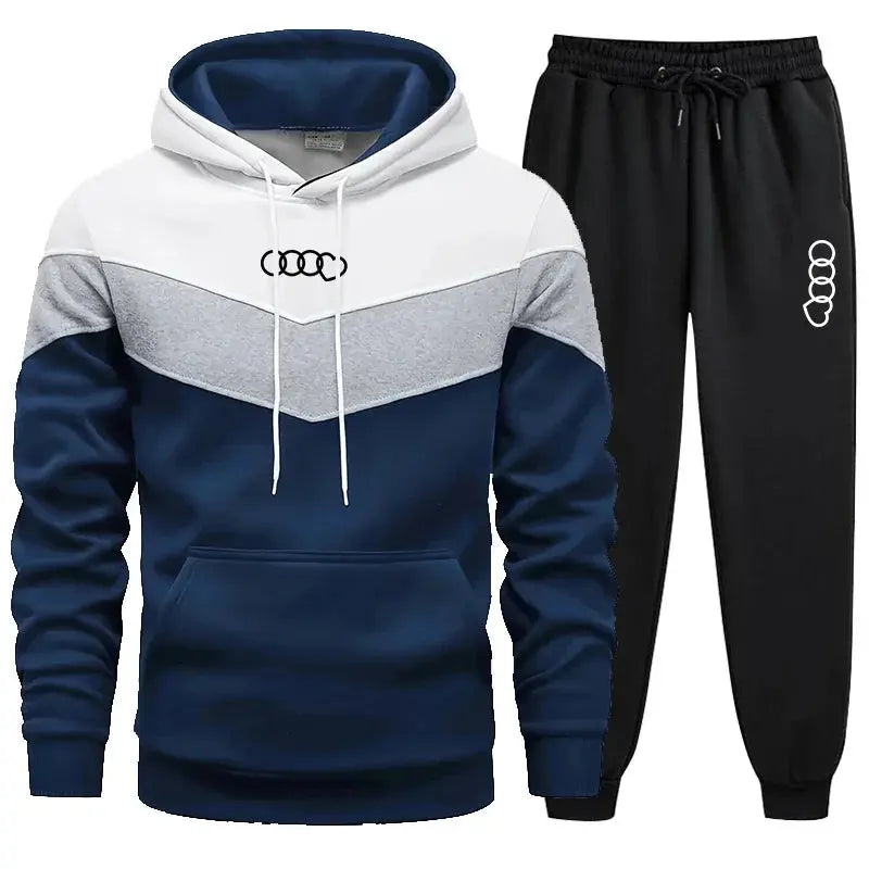 Men's tracksuit featuring spacious pockets and a sleek no-closure design for functional fashion.