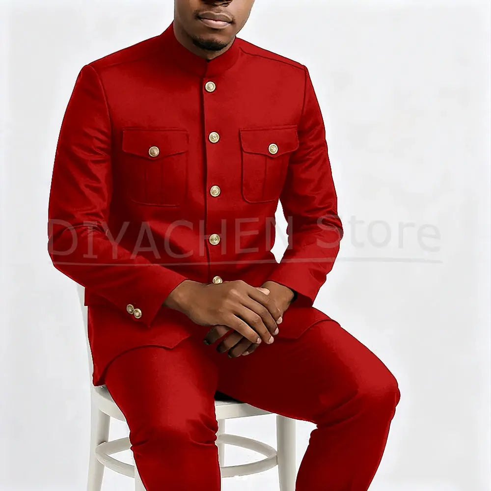 Detail of the suit's stitching showcasing high-quality craftsmanship.