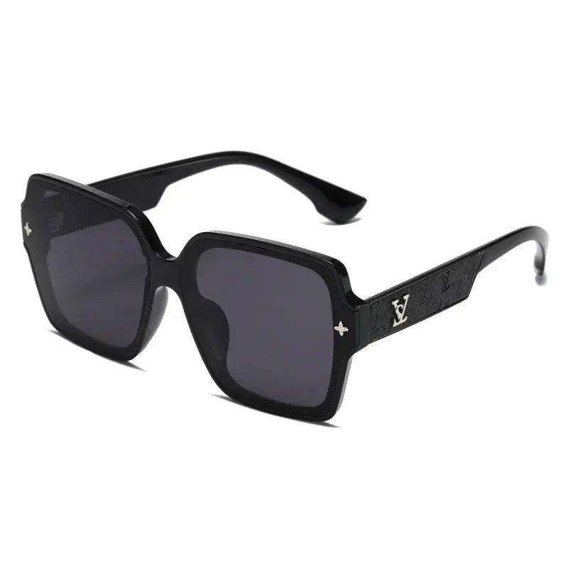 Side view of square frame sunglasses highlighting their elegant design.