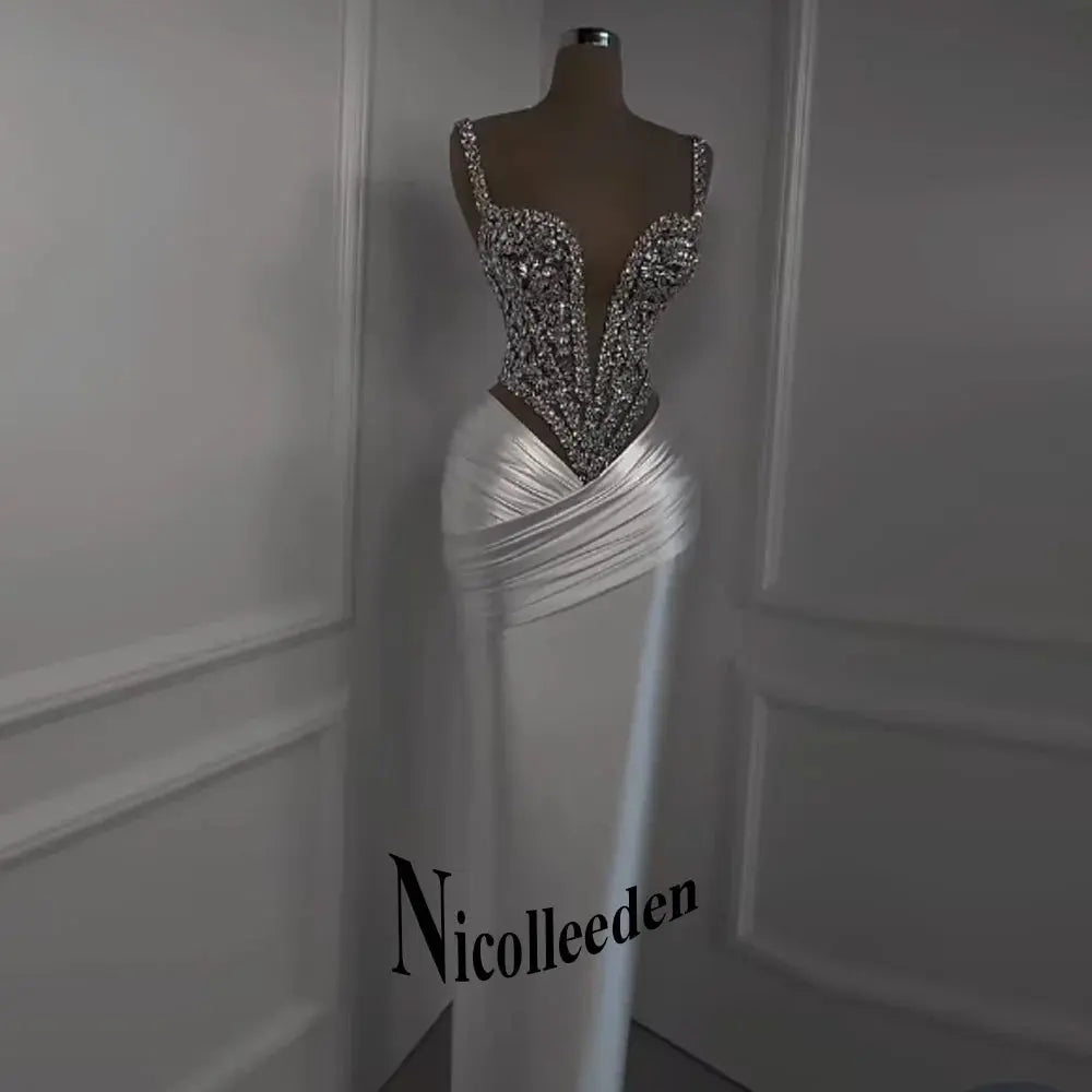 Rhinestone Gala Gown displayed on a mannequin, showcasing its custom-fit capabilities.