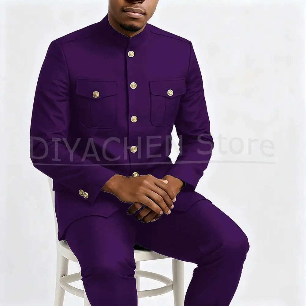 Detail of the custom-tailored fit of the men's suit.