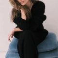 Cozy stylish sweater with a gentle embrace, ideal for chilly autumn nights.