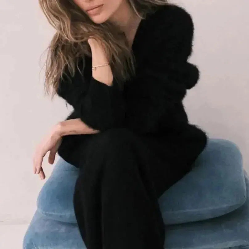 Cozy stylish sweater with a gentle embrace, ideal for chilly autumn nights.