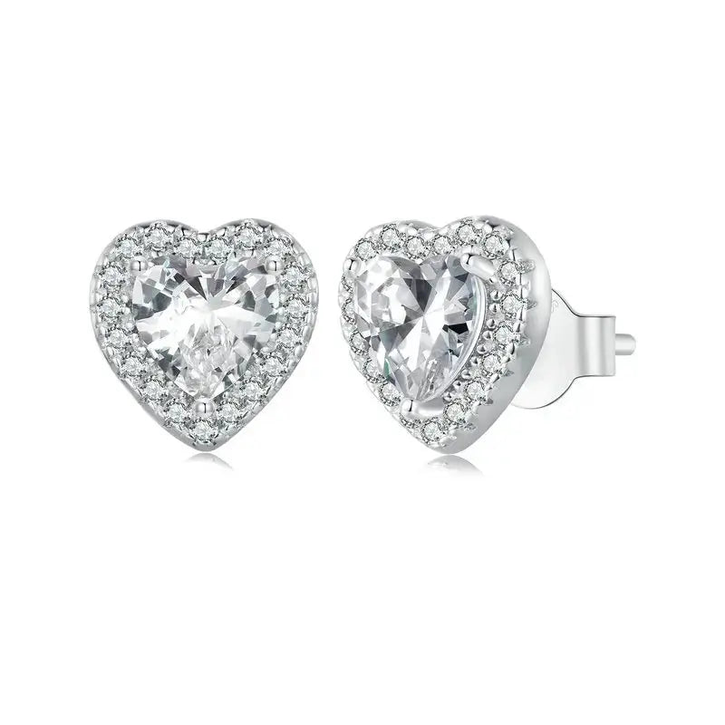 Stylish Radiant Halo Studs, combining luxury and elegance in 925 sterling silver design.