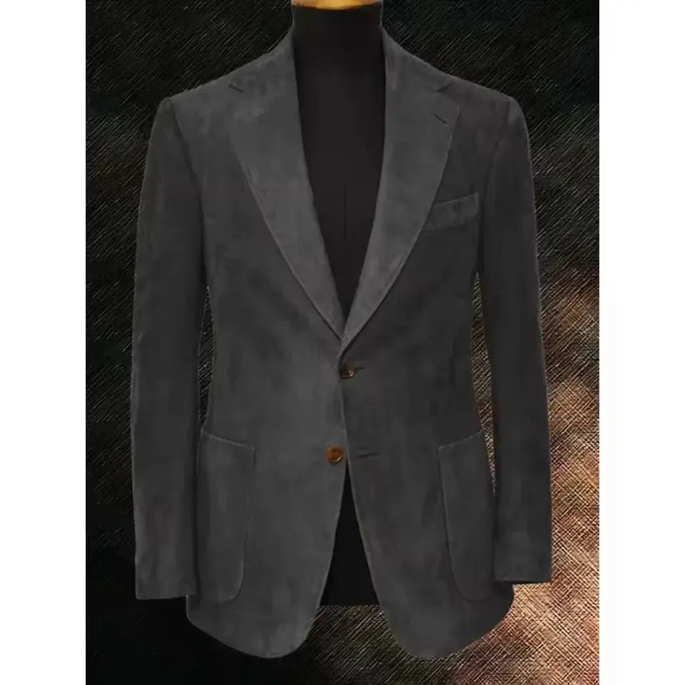Versatile suede jacket styled with casual attire, perfect for urban fashion.