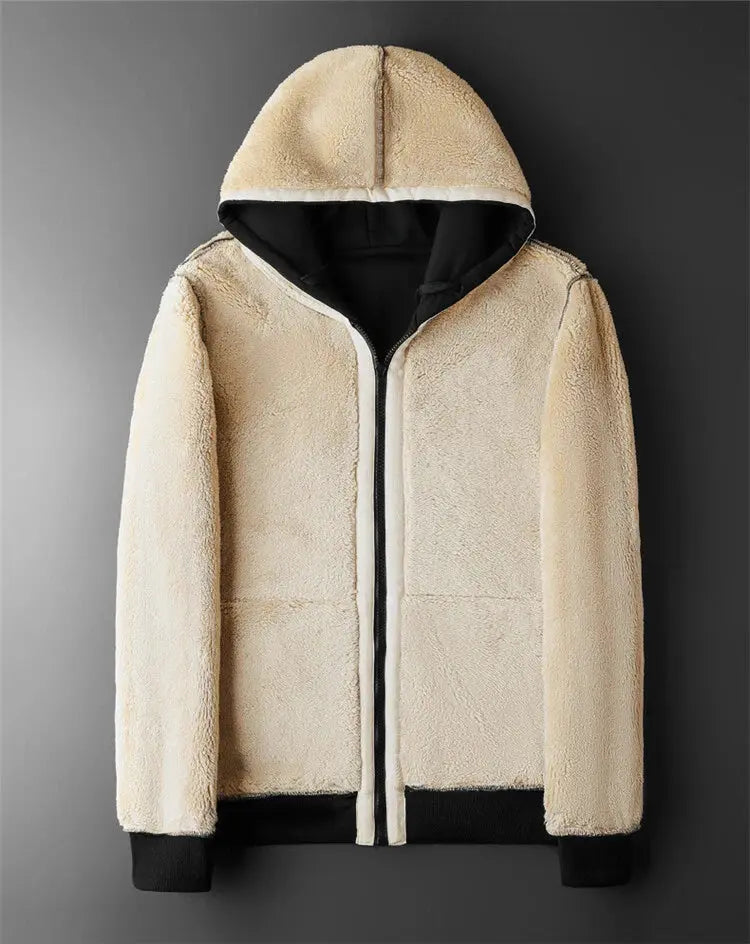 Close-up of the Winter Whisperer coat showcasing the soft lambswool interior.