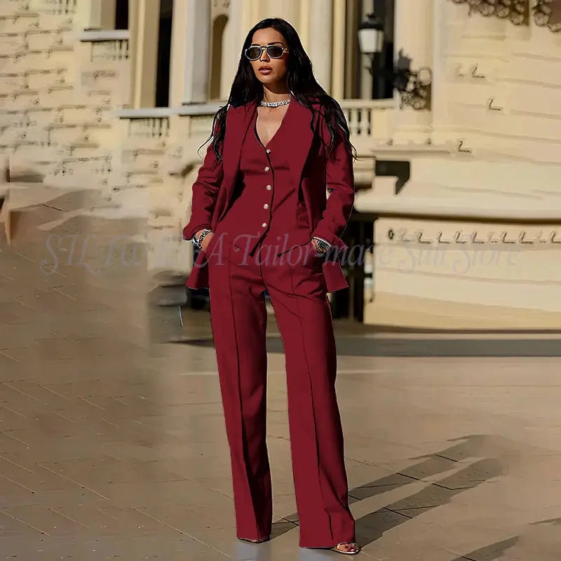 Suit displayed with accessories for a complete look.